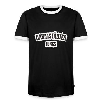Darmstädter Jungs - Männer Kontrast-T-Shirt - Schwarz/Weiß - Vorne - AI Model Female 172 light (172cm) & AI Model Male 178 light (178cm)
