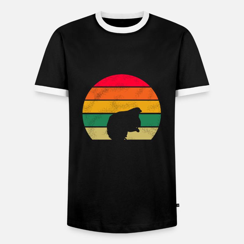 Retro Eichhörnchen - Männer Kontrast-T-Shirt - Schwarz/Weiß