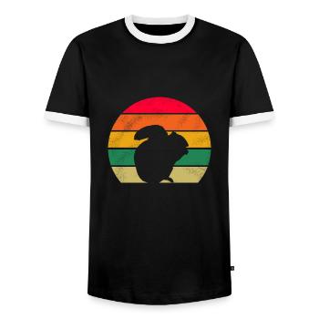 Forest Dweller Gift Forest Animal Retro Écureuil - T-shirt contrasté Homme - noir/blanc - Devant - AI Model Female 172 light (172cm) & AI Model Male 178 light (178cm)