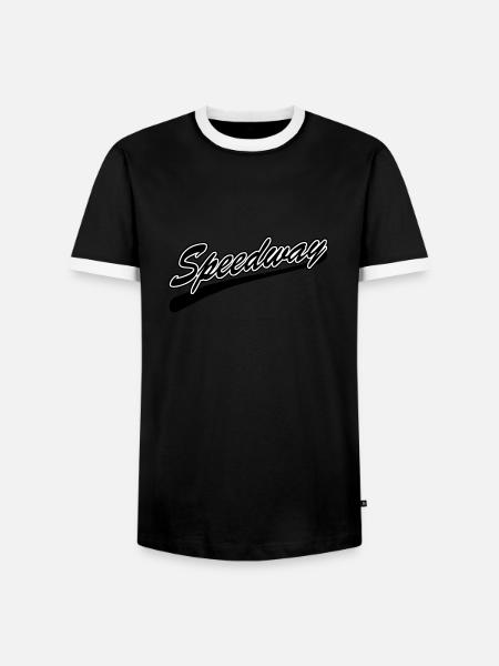 Speedway - Männer Kontrast-T-Shirt - Schwarz/Weiß