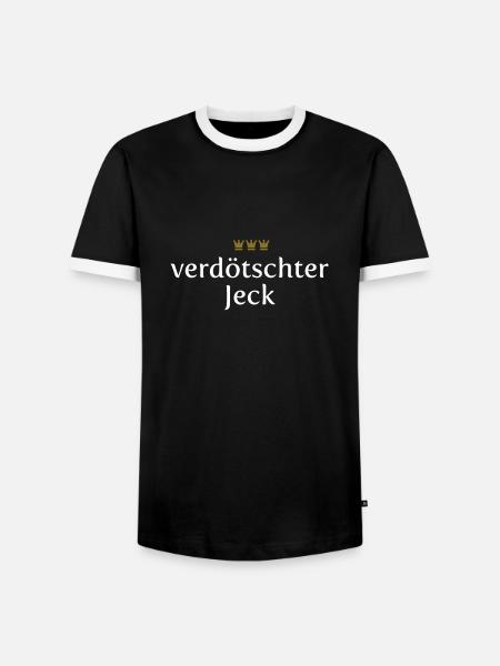 Verdötschter Jeck (Köln/Kölsch/Karneval) - Männer Kontrast-T-Shirt - Schwarz/Weiß
