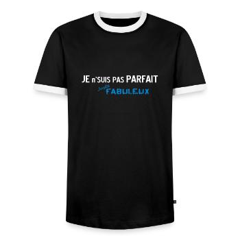 Nicht perfekt, aber Fabulous 2 - Männer Kontrast-T-Shirt - Schwarz/Weiß - Vorne - AI Model Female 172 light (172cm) & AI Model Male 178 light (178cm)