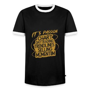 Trading ma passion cool trading design - T-shirt contrasté Homme - noir/blanc - Devant - AI Model Female 172 light (172cm) & AI Model Male 178 light (178cm)