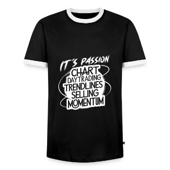 Trading my passion cool trading design - Men's Ringer Shirt - black/white - Front - AI Model Female 172 light (172cm) & AI Model Male 178 light (178cm)