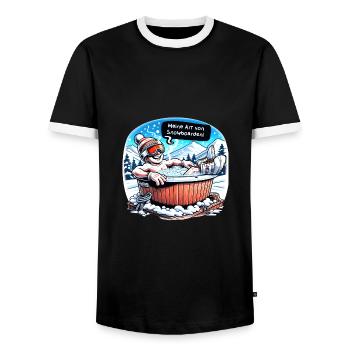 lustiger Snowboarder Meme für Ski Urlaub Apres Ski - Männer Kontrast-T-Shirt - Schwarz/Weiß - Vorne - AI Model Female 172 light (172cm) & AI Model Male 178 light (178cm)