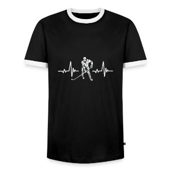 Joueur de hockey hockey sur gazon Hockey sur glace - T-shirt contrasté Homme - noir/blanc - Devant - AI Model Female 172 light (172cm) & AI Model Male 178 light (178cm)