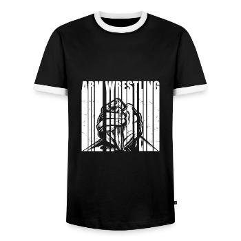 | de bras de fer Arm Press Sport Training Gift - T-shirt contrasté Homme - noir/blanc - Devant - AI Model Female 172 light (172cm) & AI Model Male 178 light (178cm)