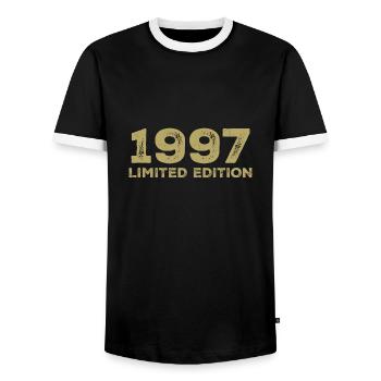 Cadeau D'anniversaire Nées En 1997 Vintage 1997 - T-shirt contrasté Homme - noir/blanc - Devant - AI Model Female 172 light (172cm) & AI Model Male 178 light (178cm)