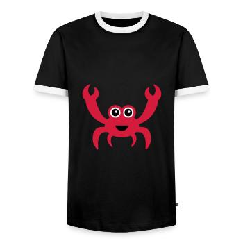Fröhliche Krabbe mit Kulleraugen - Männer Kontrast-T-Shirt - Schwarz/Weiß - Vorne - AI Model Female 172 light (172cm) & AI Model Male 178 light (178cm)