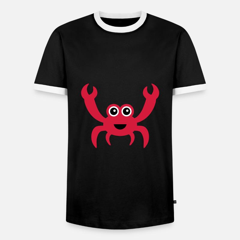 Fröhliche Krabbe mit Kulleraugen - Männer Kontrast-T-Shirt - Schwarz/Weiß