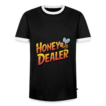 Drôle Marchand d’abeilles Humour Apiculteur Papa - T-shirt contrasté Homme - noir/blanc - Devant - AI Model Female 172 light (172cm) & AI Model Male 178 light (178cm)