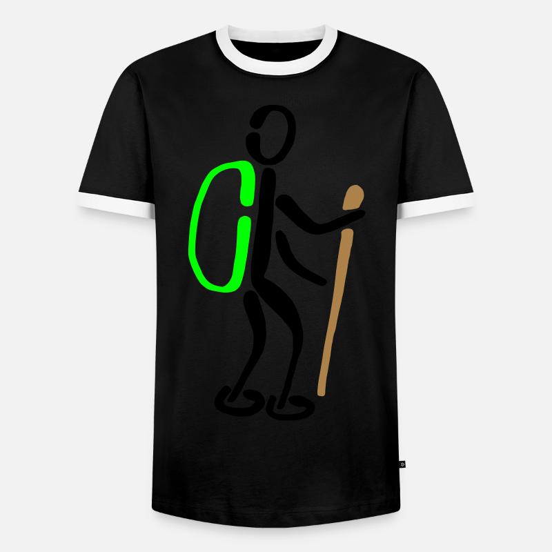 Wanderer Wandern 3C - Männer Kontrast-T-Shirt - Schwarz/Weiß
