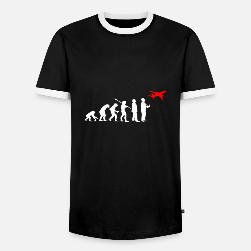 Model Flieger Flugzeug Evolution Modellflugzeug - Männer Kontrast-T-Shirt - Schwarz/Weiß