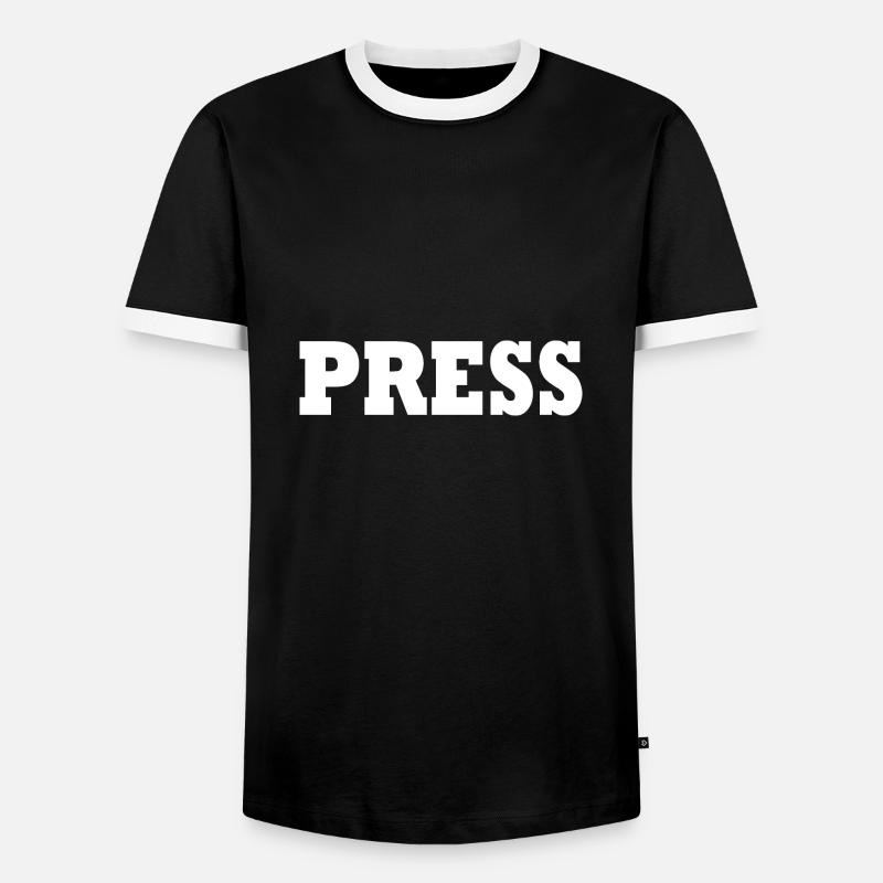 Press - Men's Ringer Shirt - black/white