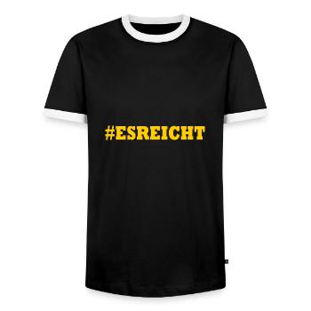 ES REICHT - Männer Kontrast-T-Shirt - Schwarz/Weiß - Vorne - AI Model Female 172 light (172cm) & AI Model Male 178 light (178cm)
