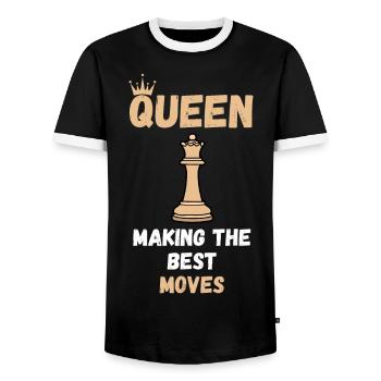Schach Spruch Geschenk Schachmatt Queens Gambit - Männer Kontrast-T-Shirt - Schwarz/Weiß - Vorne - AI Model Female 172 light (172cm) & AI Model Male 178 light (178cm)