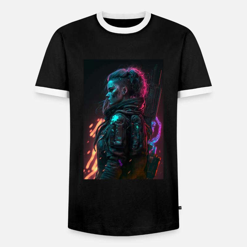 Mädchen aus der Zukunft - Männer Kontrast-T-Shirt - Schwarz/Weiß