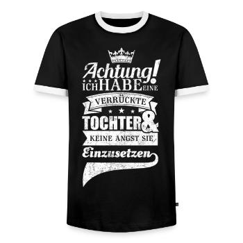 Mama Tochter lustiges Sprüche Geschenk - Männer Kontrast-T-Shirt - Schwarz/Weiß - Vorne - AI Model Female 172 light (172cm) & AI Model Male 178 light (178cm)