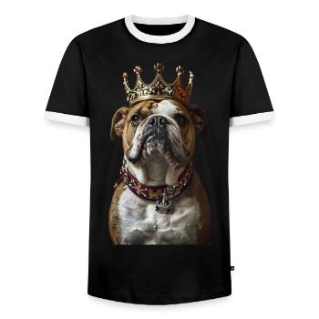 Bulldog - Men's Ringer Shirt - black/white - Front - AI Model Female 172 light (172cm) & AI Model Male 178 light (178cm)