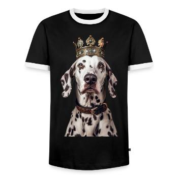 Dalmatian - Men's Ringer Shirt - black/white - Front - AI Model Female 172 light (172cm) & AI Model Male 178 light (178cm)