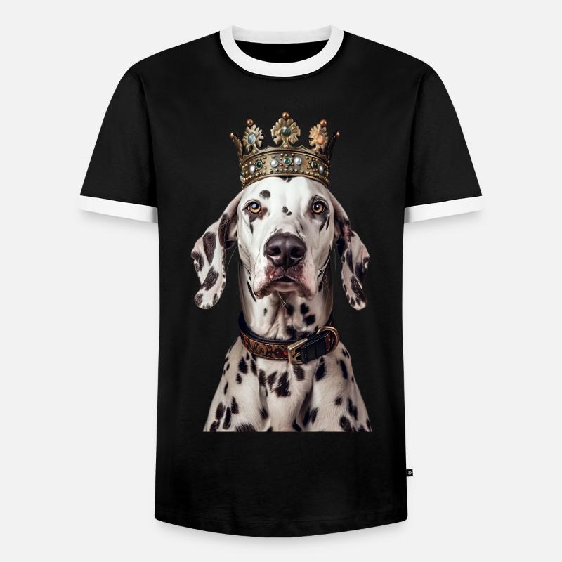 Dalmatiner - Männer Kontrast-T-Shirt - Schwarz/Weiß