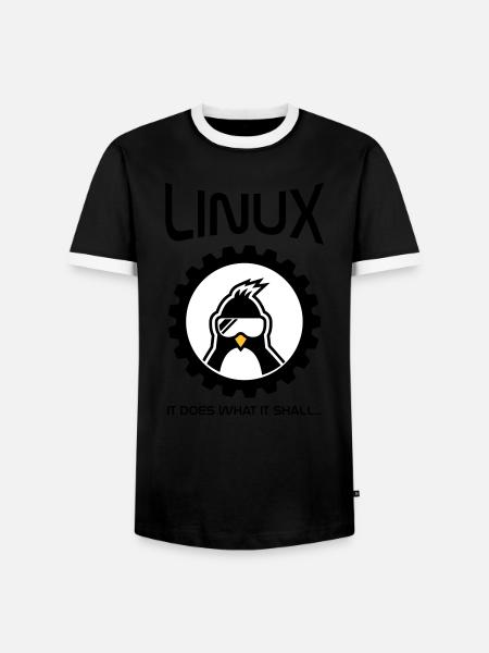 Linux fait ce qu'il doit - T-shirt contrasté Homme - noir/blanc