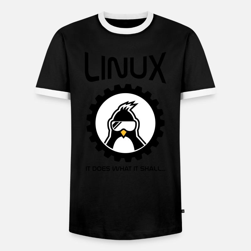 linux does what it shall - Men's Ringer Shirt - black/white