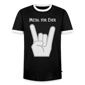 Metal - Männer Kontrast-T-Shirt - Schwarz/Weiß - Vorne - AI Model Female 172 light (172cm) & AI Model Male 178 light (178cm)