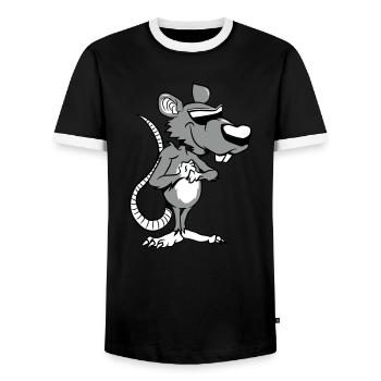 ratte fies gemein sonnenbrille - Männer Kontrast-T-Shirt - Schwarz/Weiß - Vorne - AI Model Female 172 light (172cm) & AI Model Male 178 light (178cm)