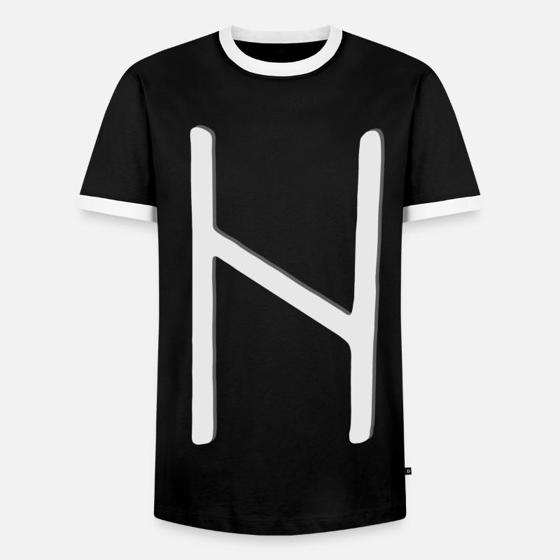Futhark Runic Alphabet Hagalaz - Men's Ringer Shirt - black/white