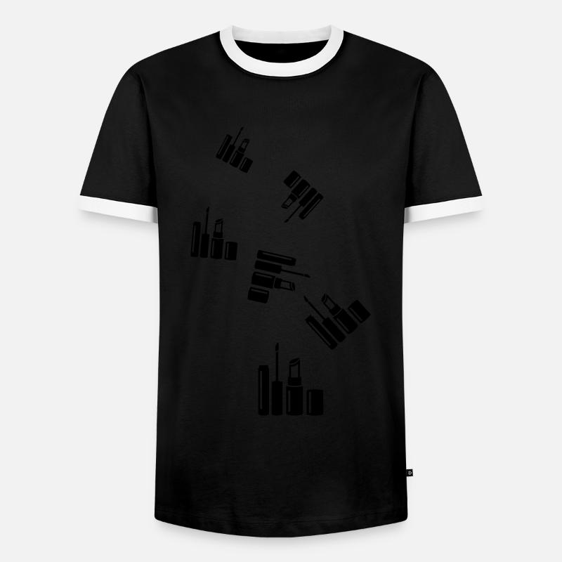 Make Up Cosmetics Icon - Men's Ringer Shirt - black/white