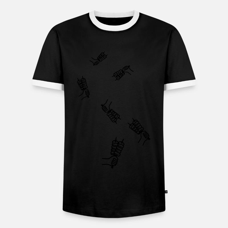 Spieß grill Icon - Männer Kontrast-T-Shirt - Schwarz/Weiß