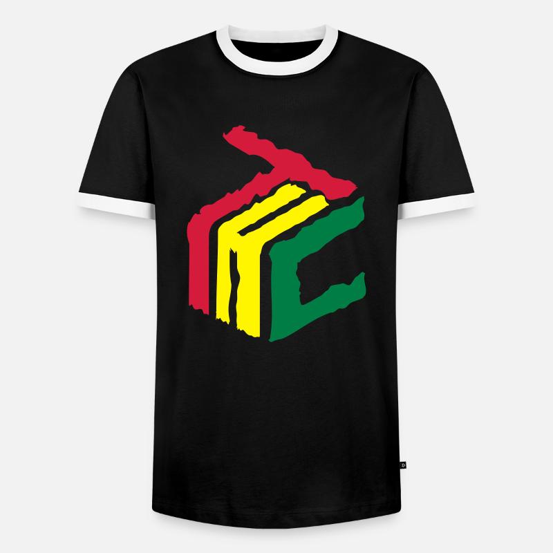 THC CUBE 3D Logo 420 - Männer Kontrast-T-Shirt - Schwarz/Weiß