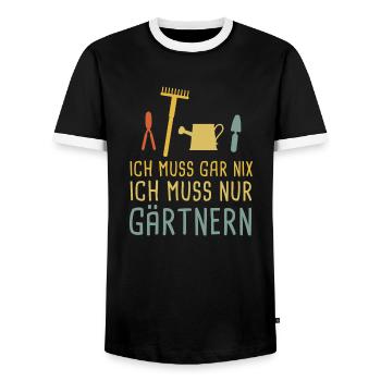 Ich Muss Nur Gärtnern Garten Gärtner - Männer Kontrast-T-Shirt - Schwarz/Weiß - Vorne - AI Model Female 172 light (172cm) & AI Model Male 178 light (178cm)