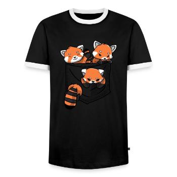 Roter Panda Tierliebhaber Kleiner Panda Roter Bär - Männer Kontrast-T-Shirt - Schwarz/Weiß - Vorne - AI Model Female 172 light (172cm) & AI Model Male 178 light (178cm)
