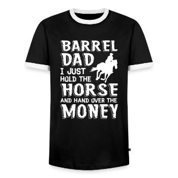 Horse Dad - Men's Ringer Shirt - black/white - Front - AI Model Female 172 light (172cm) & AI Model Male 178 light (178cm)