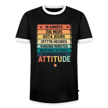 Joyeux anniversaire 18 - 18 ans - T-shirt contrasté Homme - noir/blanc - Devant - AI Model Female 172 light (172cm) & AI Model Male 178 light (178cm)