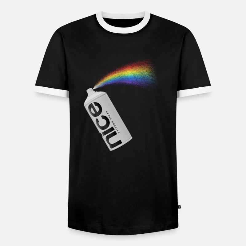 nice - Das spritzige Regenbogen Spray - Männer Kontrast-T-Shirt - Schwarz/Weiß