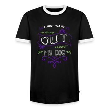 dogs funny sayings gift idea beagle dogs happy - Männer Kontrast-T-Shirt - Schwarz/Weiß - Vorne - AI Model Female 172 light (172cm) & AI Model Male 178 light (178cm)