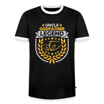 Uncle Godfather Legend Zitat - Männer Kontrast-T-Shirt - Schwarz/Weiß - Vorne - AI Model Female 172 light (172cm) & AI Model Male 178 light (178cm)