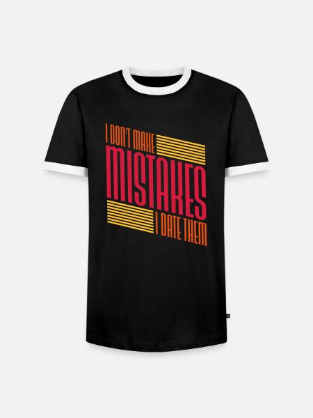 Date Mistakes Quote Logo - Men's Ringer Shirt - black/white