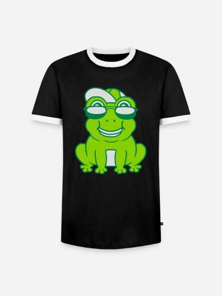 Cool little frog boy - Men's Ringer Shirt - black/white