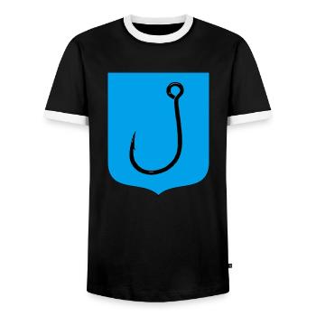 Hook - Men's Ringer Shirt - black/white - Front - AI Model Female 172 light (172cm) & AI Model Male 178 light (178cm)
