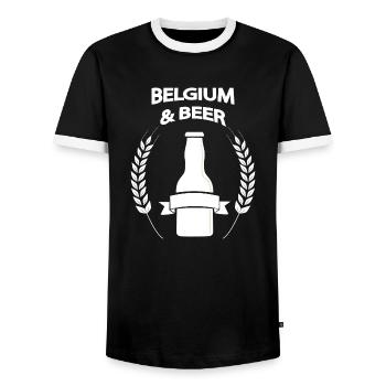 Bier Wein Whiskey Schnaps Alkohol - Männer Kontrast-T-Shirt - Schwarz/Weiß - Vorne - AI Model Female 172 light (172cm) & AI Model Male 178 light (178cm)