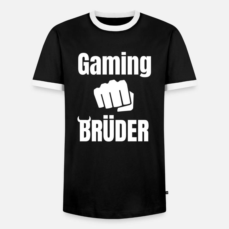 Gaming Brüder - Männer Kontrast-T-Shirt - Schwarz/Weiß