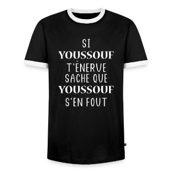 Si youssouf - T-shirt contrasté Homme - noir/blanc - Devant - AI Model Female 172 light (172cm) & AI Model Male 178 light (178cm)