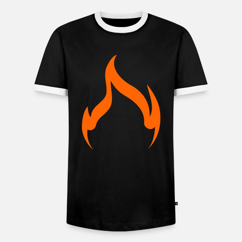 Fire Flame Outline Simple - Men's Ringer Shirt - black/white