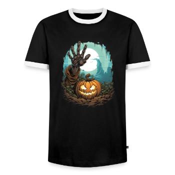 Halloween Emerging Hands Citrouille effrayante - T-shirt contrasté Homme - noir/blanc - Devant - AI Model Female 172 light (172cm) & AI Model Male 178 light (178cm)