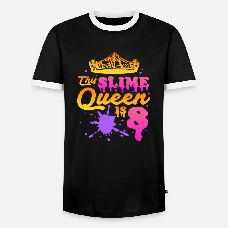 This slime queen is 8 - Männer Kontrast-T-Shirt - Schwarz/Weiß
