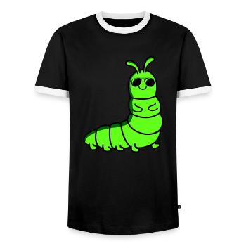 Caterpillar Cool - Men's Ringer Shirt - black/white - Front - AI Model Female 172 light (172cm) & AI Model Male 178 light (178cm)